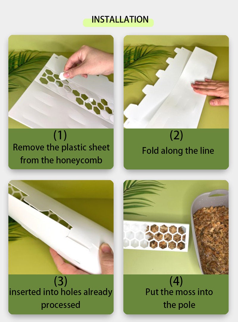 Moss Pole D shaped Stackable Multiple Sizes
