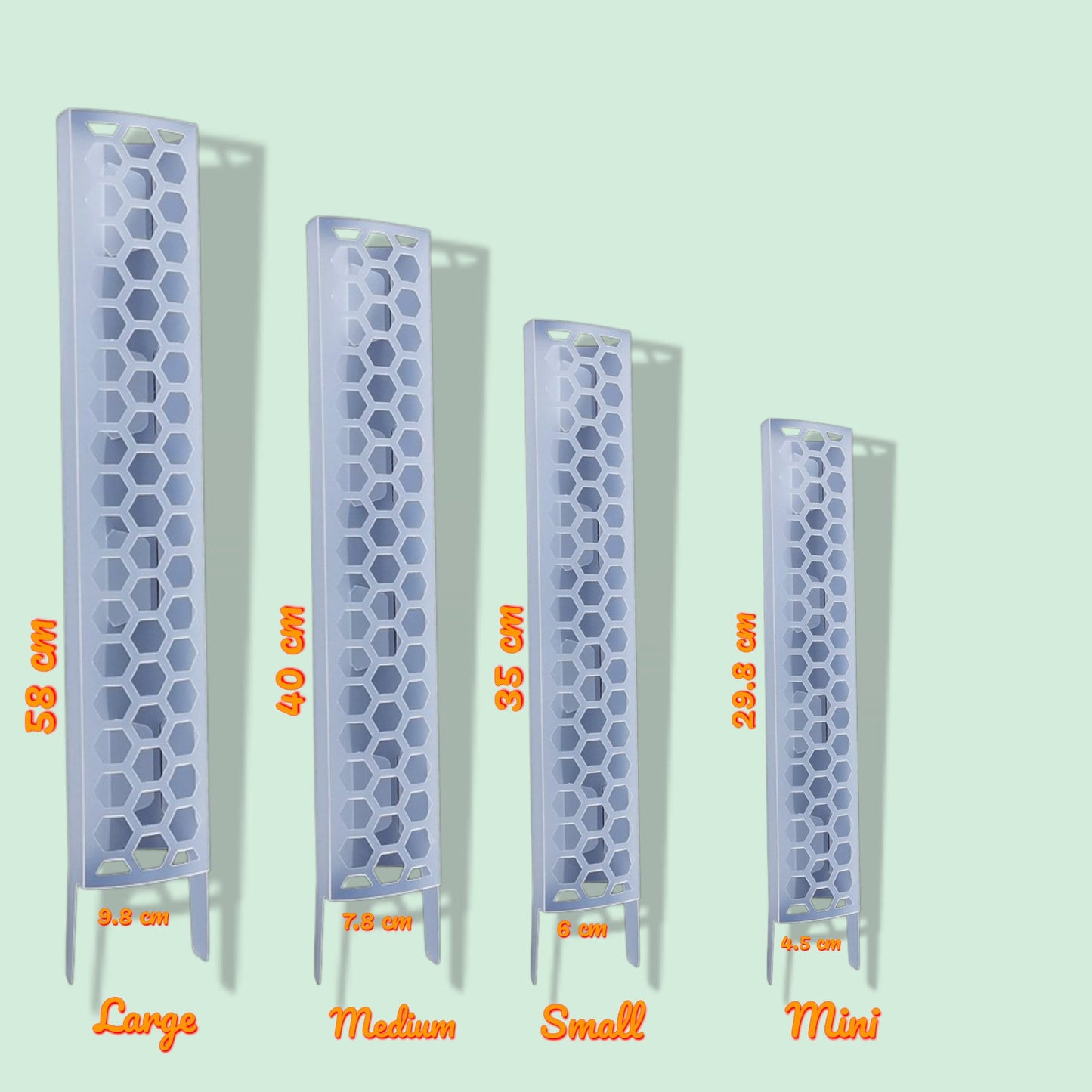 Moss Pole D shaped Black Color Stackable Multiple Sizes